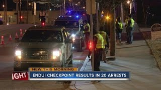 TPD: 20 arrested during DUI checkpoint