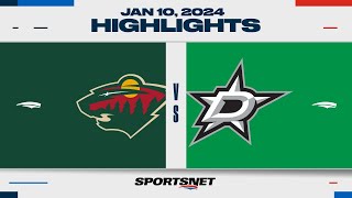 NHL Highlights | Wild vs. Stars - January 10, 2024