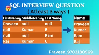 SQL Interview question and Answers | First Not Null Value to Pick
