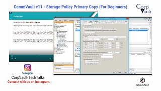 CommVault v11 - Storage Policy Primary Copy (For Beginners)