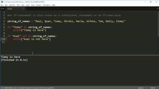 Python Programming Series (If statements and Exceptions 1): If statement basics