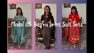 EPI 75| PURE MODAL SILK SUITS|BAGRU PRINT| HANDBLOCK PRINT|UNIQUE PRINT@curatedvault