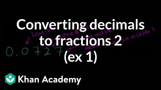 Converting decimals to fractions 2 (ex 1) | Decimals | Pre-Algebra | Khan Academy