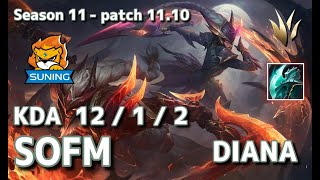 【韓国サーバー/C1】SN SofM ダイアナ(Diana) VS ランブル(Rumble) JG - Patch11.10 KR Ranked【LoL】