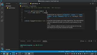Javascript program get initials from a name