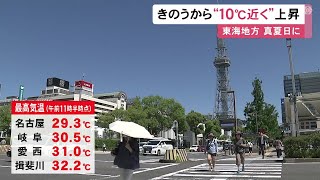 前日比で10度近く高く…19日の東海3県は広範囲で気温上昇 名古屋と岐阜で最高気温34度予想 熱中症に注意