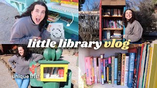 little free library vlog 📖🕯*amazing finds, book unhaul \u0026 haul!*