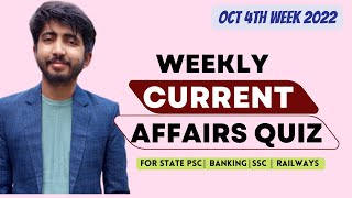 Current Affairs Quiz | October 4th Week | 2022