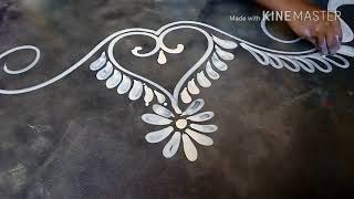 Make Easy Door  Alpana Rangoli Design  For Festivals 