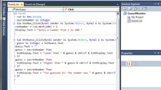 Visual Basic (VB) Guessing Game using If Statements