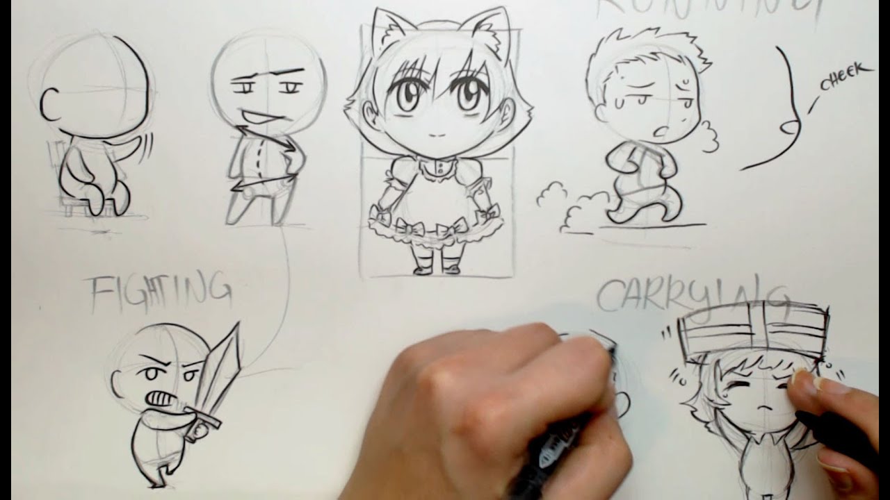 Draw Chibi Poses Four Different Ways Youtube