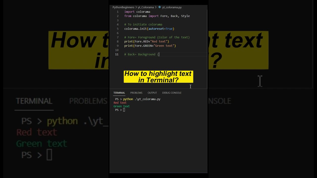 How to change COLOR, BACKGOUND of text in Python terminal using ...