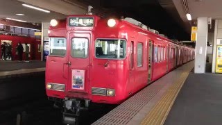 名鉄6000系(とよかわ参歩板掲出編成)+6800系 6028F+6831F 名鉄一宮発車