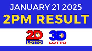 2pm Lotto Result Today January 21 2025 | PCSO 2D 3D Lotto