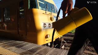 夕暮れの117系E-05ラストラン　子どもとの乗車記録　2023/07/21　山陽本線　糸崎駅→備後赤坂駅　#ありがとう117系