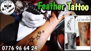 E.K Tattoo | Feather Tattoo | 2023 | Sri Lanka Tattoo 🤗 #tattoo #tattoodesign #e.ktattoo #tattoos