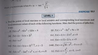 RD SHARMA EX 18.3 Q1 ( i to viii )SOLUTIONS OF CHAPTER 18 MAXIMA AND MINIMA  CLASS 12(PART 1)