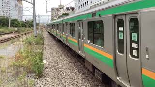 E233系＋E231系上野東京ライン￼東海道線直通平塚行き川崎駅到着