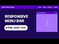 Create a Responsive Navigation Bar (Menu bar) Using HTML, CSS, and JavaScript