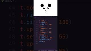 create panda in python turtle | python turtle graphics | #SHORTS