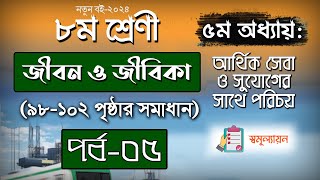 ২৬.আর্থিক সেবা ও সুযোগের সাথে পরিচয় -৫ম পর্ব । অধ্যায়-৫ । ৯৮-১০২ পৃষ্ঠা । Class 8 Jibon O Jibika