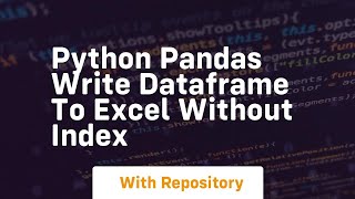 python pandas write dataframe to excel without index
