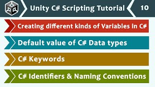 Data type Default Values, Keywords & Identifiers - Unity C# Scripting Tutorial 10 🚀