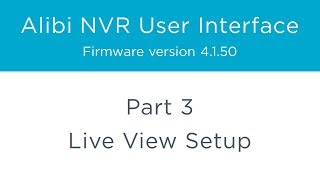 Alibi NVR User Interface – Part 3 - Live View Setup