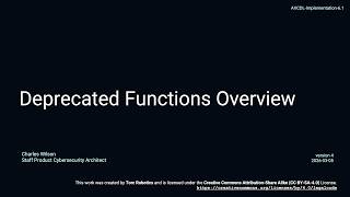 AVCDL deprecated functions overview