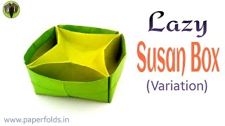 Origami tutorial to make a Paper "Lazy Susan Box" - Variation