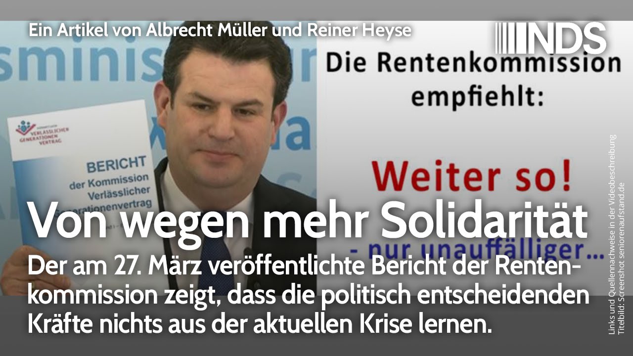 Von Wegen Mehr Solidarität - Rentenkommission - Polit. Entscheidende ...