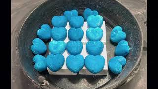 20 Blue Reformed Gymchalk Hearts And 4 Atomik Blocks | Crunchy Gymchalk Crushes | Asmr | PowderCAFE