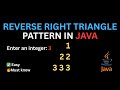 Java Reverse Right Triangle Pattern | Print Numbers with Loops (Beginner Tutorial)