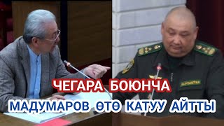 Мадумаров комитетте чегара боюнча өтө катуу айтты