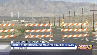 After the storm: Traffic backed up due to major road closures in Palm Springs