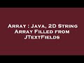 Array : Java, 2D String Array Filled from JTextFields