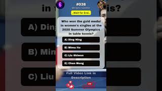 #038, Who won the gold medal in women's singles at the 2020 Summer Olympics in table tennis? #shorts