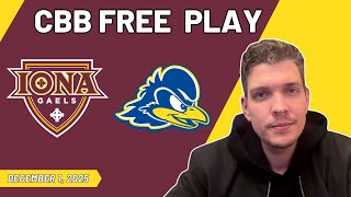 College Basketball Pick & Prediction - Iona vs Delaware 12/1/25 - CBB Best Bet with August Young