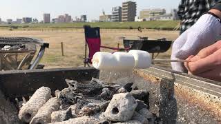 BBQで焼きマシュマロをやってみた！