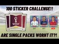 100 sticker challenge! Panini World Cup 2022 sticker opening! Are single packs worth it??