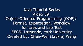 EECS1021 Java Tutorial 39