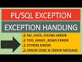 PL/SQL Exception Handling  || no_data_found || too_many_rows || Others || sqlcode || sqlerrm