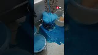 Bright blue water flows from taps inside Delhi homes #news #shorts