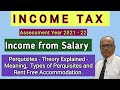 Income Tax II AY : 2021-22 II Income from Salary I Perquisites II Theory Explained I Khans Commerce