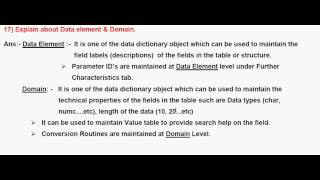 Explain about Data element Domain