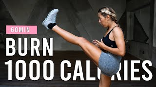 BURN 1000 CALORIES With This 60 Minute Cardio HIIT Workout | At Home | No Equipment | No Repeats