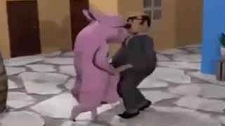 sr barriga bailando con un cerdo