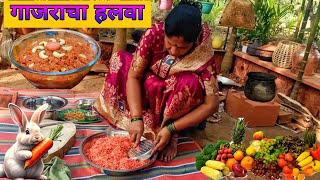 आईच्या हातचा 1किलो स्वादिष्ट असा गाजराचा हलवा/Marathi recipe/Carrot recipe/Village cooking