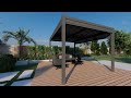 gardens of style presents the maze louvered roof pergola 3m x 4m grey