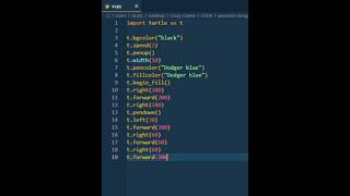 Drawing VS Code Logo🔥Using Python #coding #programmerlife #turtle #cse #shorts #hacking #viral #code